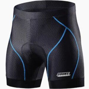 Souke Sports Men's Padded Cycling Shorts Large PS6018 Black Blue